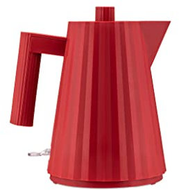 Alessi Plissé MDL06/1 R - Bollitore Elettrico di Design, in Resina Termoplastica, Presa Europea 2400W, 100cl, Rosso