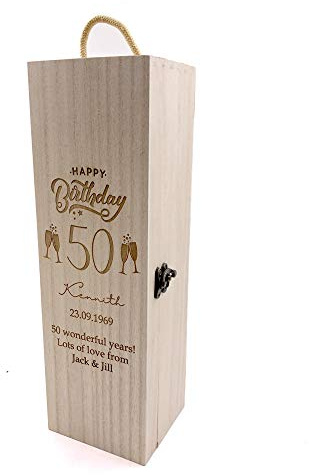 Personalised Birthday Gift Champagne or Wine Bottle Holder Gift 18th, 21st, 30th, 40th, 50th, 60th, 70th, 80th, 90th