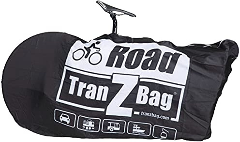 TranZbag Road Fahrrad Transporttasche, Transportschutz für 28″ Laufräder (für Cross- und Gravel-Laufräder, faltbar, minimales Packmaß, Schultertragegurt, Doppel-Reißverschluss), Schwarz