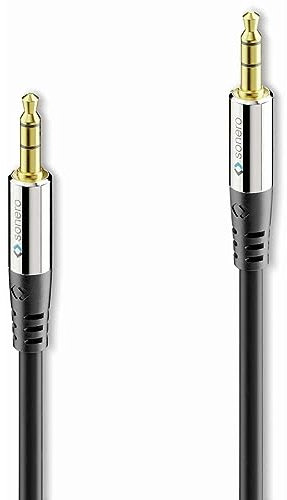 cavo aux sonero® Premium da 1 m, cavo jack audio da 3,5 mm, adatto per iPhone, iPad, smartphone, tablet PC, automobili e altri dispositivi stereo, nero