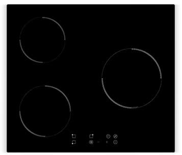 AMSTA - AMPI3Z5000 - Plaque à induction, 60 cm, 3 Foyers, 4800 watts, Booster, Minuterie digitale, Touches sensitives, Noir