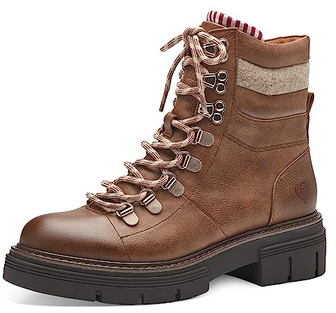 MARCO TOZZI Mujer 2-25780-41, Botas con Cordones, Cognac Comb, 37 EU