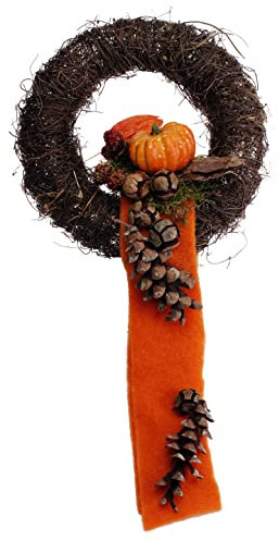 CREAFLOR HOME Herbstdeko Rebenkranz 25cm Kürbis orange