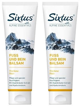 Sixtus FUSS UND BEIN BALSAM mit Sheabutter und Nachtkerzenöl - Intensive Pflege für elastische und geschmeidige Haut - 2x 125 ml