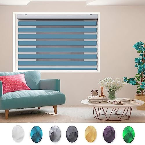 Lamellenvorhang 110 x 300 cm Sichtschutz, Lichtschutz, Blendschutz Tür Fenster Sonnenschutz Inkl. Aller Montage-Teile für Schlafzimmer, Wohnzimmer, Blau