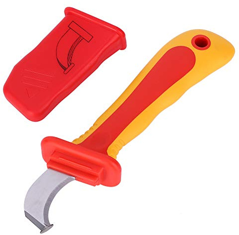 Cuchillo Electricista 1000V IEC60900 Tira Rápida Cable Pelacables Rojo