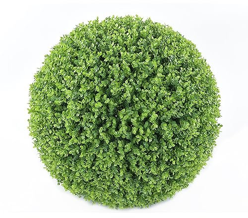 HUHJYUGE Artificial Grass Ball 40cm, Lifelike Artificial Boxwood Topiary Plants Water Resistant, Durable Faux Decorative Balls No Maintenance, for Indoor Outdoor, Garden, Wedding