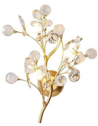 LUOYAOB Wandleuchten Goldene Kristallglas-Wandleuchten Moderne Minimalistische K9 Kristall Wandleuchte Luxus Tv Hintergrund Wand dekorieren for Schlafzimmer Gang Badezimmer Spiegel