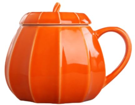 Coupe De Citrouille,Tasse D'Halloween | Jolies Tasses À Café En Céramique De 240ml Avec Couvercle, Tasse À Thé Et Lait En Forme De Citrouille, Tasse D'halloween À Offrir Pour Femmes Et Hommes Hailerio