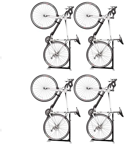 Cykelnook stativ och vertikal förvaringsställ – 4-pack – det ursprungliga vertikala cykelgolvstativet för garageförvaring och inomhus- och utomhusbruk, ingen borrning krävs