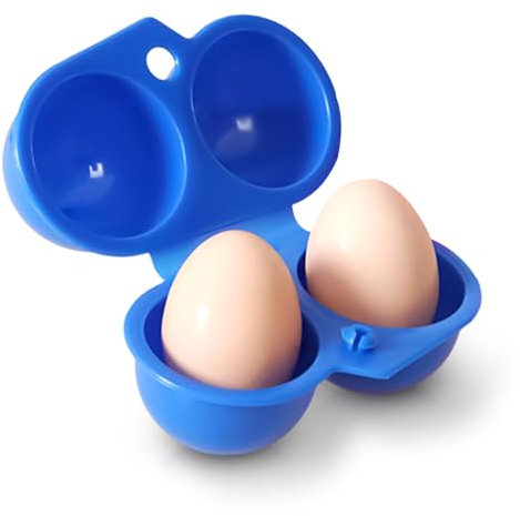 Tragbare Eierbehälter Eierträger, Eierbehälter für 2 Eier, 2 Gitter Eier Aufbewahrungsbox mit Griff, Eierbox 2 Eier Eierbehälter Vorratsdose Fach für Multi in Kühlschrank Outdoor Picknick Camping