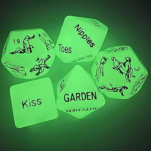 QiKKago Dadi Di Plastica Verde Che Si Illuminano Al Buio Per Illuminare La Serata Di Gioco! Dadi Di Magia