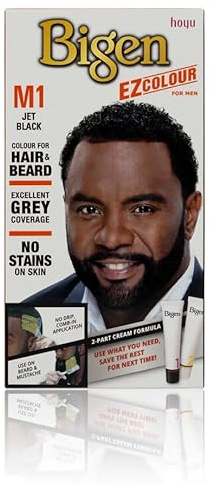 NIGINWIGOLOGY Bigen EZ Color for Men, Coloration permanente pour cheveux et barbe, M1 Jet Black