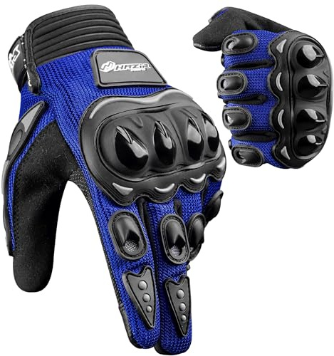 HAZIR Guantes de Moto para Hombre - Pantalla Táctil en Dedos, Guantes para Moto para Carreras, para Bicicleta, Motocross, Escalada y Más Actividades al Aire Libre