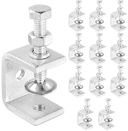 KEILEOHO 12 Stück 30 mm C Klemme Edelstahl, Schraubklemmen Metall, Klein Schraubzwingen Tischklemme Trägerklemme für Zwingen, DIY