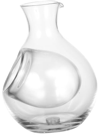 PartyKindom Japanese Style 300ml Glass Wine Decanter Ice Chamber Bar Wine Dispenser for Parties and Home Use Jug