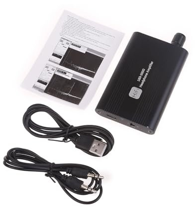 HEEZOU Amplificador Auriculares Aleación Aluminio 16Ω-300Ω Amplificador Auriculares HiFi Portátil Amplificador Sonido Ajustable para Teléfonos Móviles