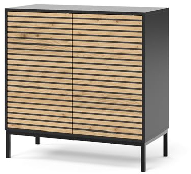 Vicco Chest of drawers Eliza, Gold power oak/anthracite, 80 x 81.2 cm
