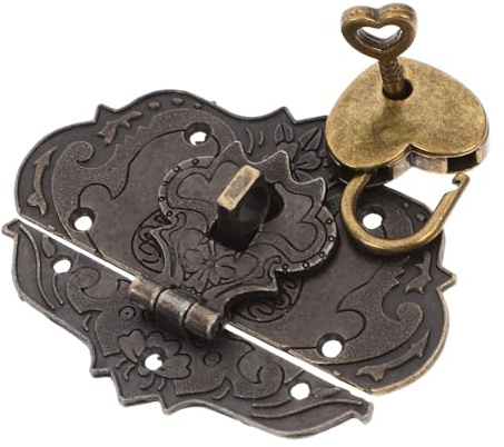 DIYEAH Set Chiusura a Fibbia Chiusura a Gancio Decorativa Per Scatole Portagioielli in Legno Lucchetto a Cuore Vintage Per Scatole Adatta a Custodie in Legno