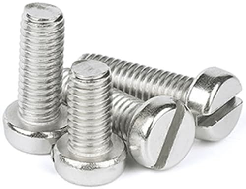 esmen UAE M6 10 Pcs Self Tapping Screws Column Round Cheese Head Screw Bolt Slotted Cap Head Slotted Screw Retaining Washers