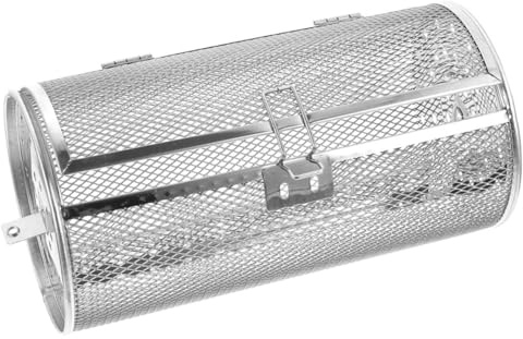 PAMINGONO Edelstahl Rotisserie Grillkorb Drehspieß Ofenzubehör Metall Grillkorb für Gemüse Pommes Kartoffeln Backen BBQ Hitzebeständig Leicht zu Reinigen für Heißluftfritteuse und Gasgrill