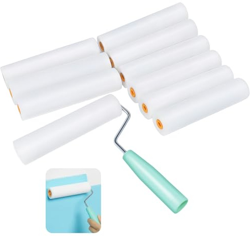 10 st Mini Färgrullar Set, Målarroller Set, Målarrulle Skumrulle för Färg, Små Färgrullar för Väggfärg, Måleriverktyg Målarutrustning med Handtag (160x34mm)