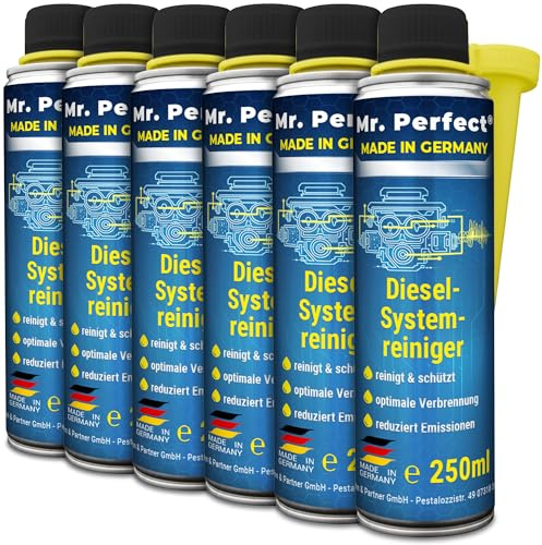 Mr. Perfect Diesel Systemreiniger Additiv 6 x 250ml | Motorsystemreiniger Diesel löst Verschmutzung & Verharzung bei Dieselmotoren | Motorreiniger Made in Germany