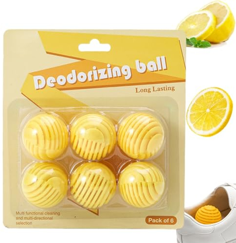 6PCS Shoe Deodorizer Balls,Shoe Air Freshener Balls,Shoe Smell Remover Balls,Shoe Freshener & Deodoriser,Ball Deodorant Mens,Smell Balls,Air Freshner,Odor Eliminator for Shoes/Gym Bags/Lockers