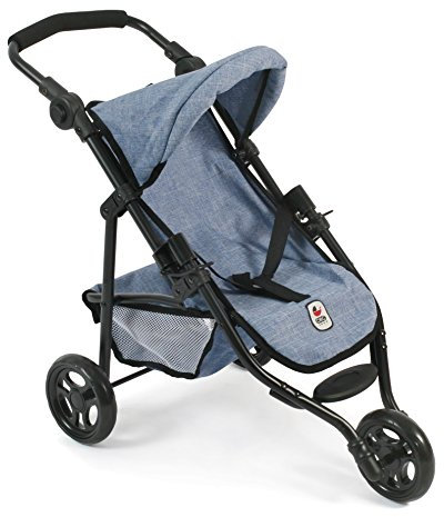 Bayer Chic 2000 - 61250 - Puppenbuggy Lola, Jogging-Buggy, Puppenjogger, Puppenwagen, Jeans blau, 70 x 33 x 62 cm