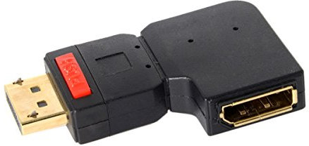 CY DisplayPort Male to Female Extension Adapter Standard DP Left Angled 90 Degree