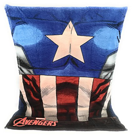 Avengers Couverture Polaire - Plaid en Polaire Coral très très Doux Enfant - 140x93 cm - Sublimation - 200 GR/m2 - Captain América Marvel