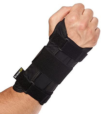 BraceUP Handgelenkstütze mit Metall Linke und Rechte Hand - Handgelenkbandage, Handgelenk Bandagen, für SehnenscheidenEntzündung (S/M, Rechte Hand)
