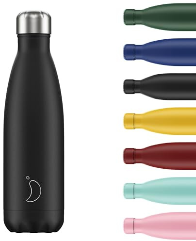 Chilly's Unisex – Erwachsene Chilly´s Trinkflasche, Monochrome Black, 260ml