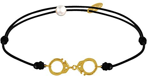LES POULETTES BIJOUX - Armband Link Kleine Vergoldet Handschellen - Schwarz