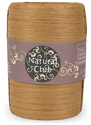 Natural Club Hochwertiges, waschbares Papierbast, weiches, leichtes Bastelpapiergarn zum Häkeln, Stricken(200M) (Kamel)