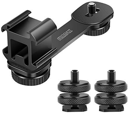 Triple Cold Shoe Mount Camera Extension Bracket 1/4 Hot Shoe Mount Adapter 2pcs Gimbal Extension Universal Bracket for Zhiyun Smooth 4 / Smooth Q / Feiyu Vimble 2 Gimbal Stabilizer