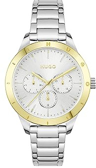 HUGO Multi Zifferblatt Quarz Uhr für Damen mit Silbernes Edelstahlarmband - 1540090