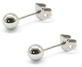 Artskin Ball Stud Earrings for Women Men Girls Earrings Titanium Hypoallergenic Earring Studs 3mm S925 Silver Round Ball Earrings for Sensitive Ears