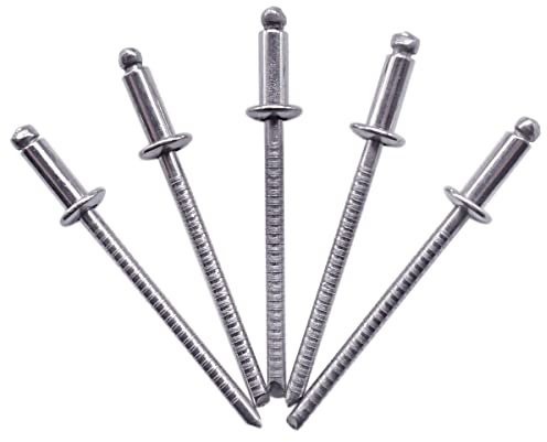 Marcopol (100 Stück) Edelstahl Blindnieten 3,2 x 6 mm Kuppelkopf Pop Nieten DIN 7337 A2 Niete Nutdorn (100, 3,2 x 6 mm)