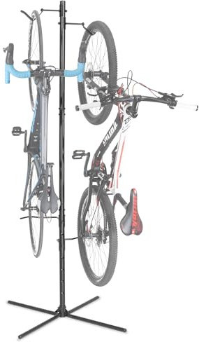 CyclingDeal 2-4 Bike Bicycle Vertical Hanger Parking Rack Gravity Floor Storage Stand for Garages or Apartments