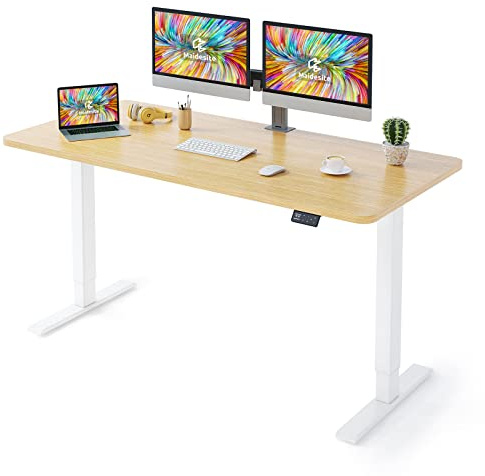 MAIDeSITe Höhenverstellbarer Schreibtisch 160 x 80 cm - Schreibtisch Höhenverstellbar Elektrisch mit 4 LED Memory-Steuerung - Sitz & Stehpult -Schreibtisch Höhenverstellbar mit Tischplatte (S1 Pro)