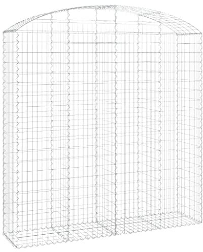 vidaXL Panier de Gabions Arqué Cage à Gabion Mur de Gabion Panier à Pierre Gabion pour Pierre Jardin Patio Extérieur 200x50x200/220 cm Fer Galvanisé