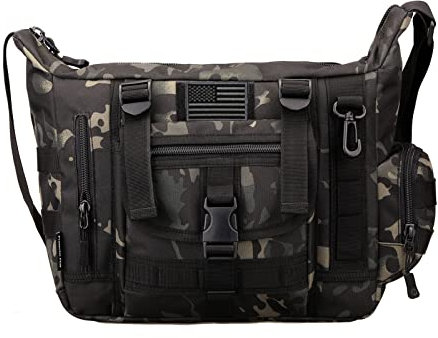 ArcEnCiel Taktische Kuriertasche für Herren, MOLLE-Sling-Schultertasche mit Patch