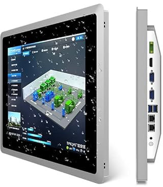 SunKol 19-Zoll-Industrie-Embedded-Panel-PC, kapazitiver 10-Punkt-Industrie-Touchscreen-Panel-Computer, 2xUSB3.0, HDMI, 2xRS232, 2xLAN (I5-7200U, 4 GB RAM, 128 GB SSD)