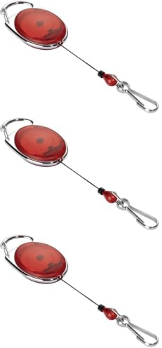 Durable Schlaufenclip Jojo Style (mit Federhaken) 1 Stück, rot, 832703 (Packung mit 3)