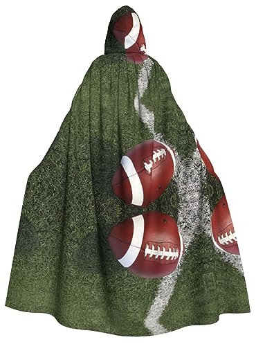 StOlmx Halloween-Kapuzenumhang, Unisex-Umhang mit Kapuze für Halloween, Weihnachten, Kostüm, American Football