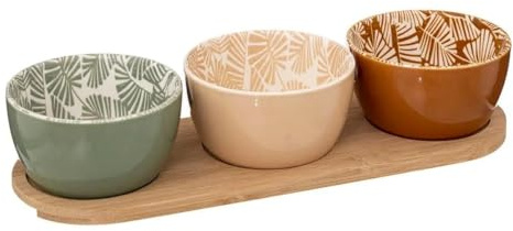 Paris Prix Secret de Gourmet - Set Apéritif 4 Pièces en Grès Rivi 30cm Multicolore