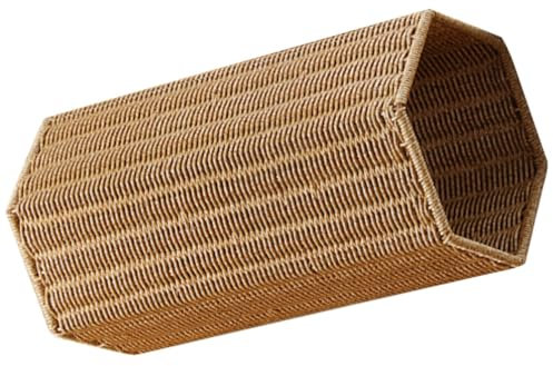 Ciieeo Artificial Rattan Design Umbrella Stand Basket Plastic Umbrella Storage Holder for Entryway and Indoor Use