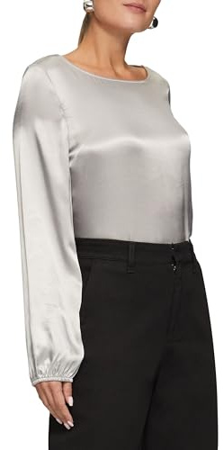 s.Oliver Blusenshirt mit Materialmix und Bateau-Ausschnitt