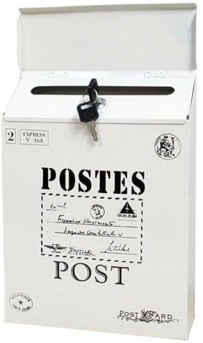 Muteitt Metall-briefkästen Schlüsselschloss, Für Den Außenbereich, Verschließbarer Briefkasten Zur Wandmontage, Sicherheitsschlüsselkasten, Umschlag, Zeitungssammelboxen Für Die